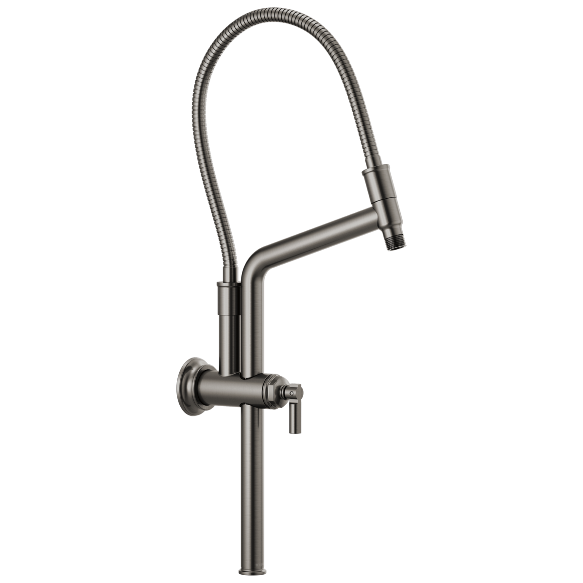 BRIZO Essential Shower 10 7/16" Classic Slide Bar Shower Arm And Flange — Luxe Steel