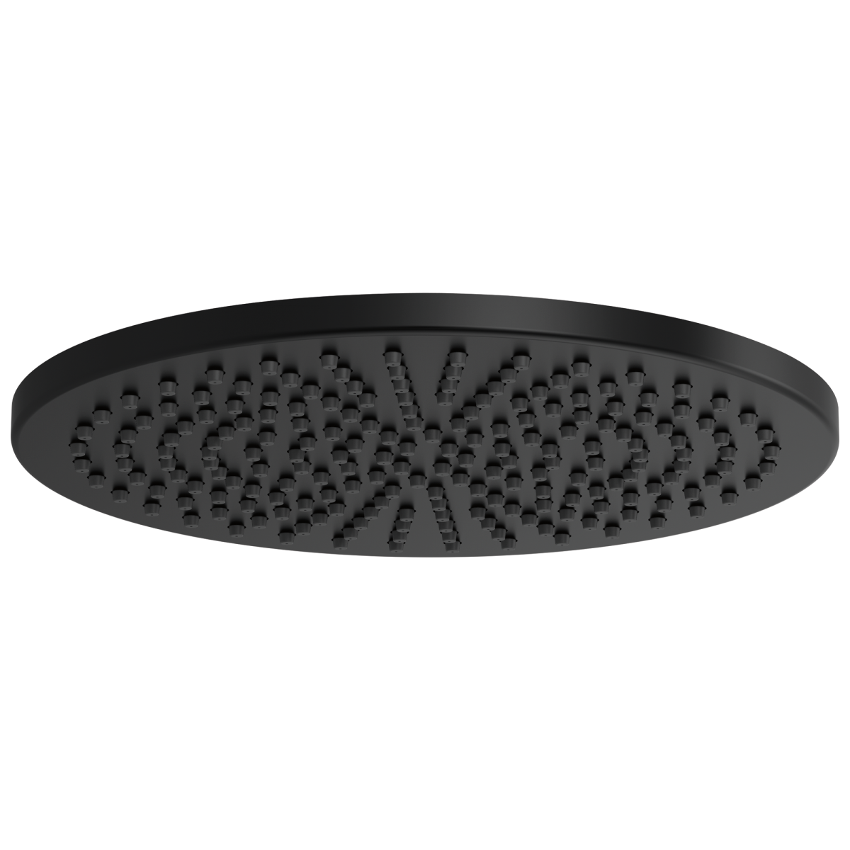 BRIZO Essential Shower 12" Linear Round Single-Function Raincan Shower Head - 2.5 GPM — Matte Black