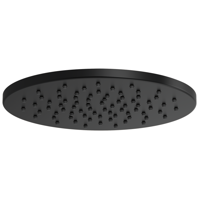 BRIZO Essential Shower 12" Linear Round Single-Function Raincan Shower Head - 1.75 GPM — Matte Black