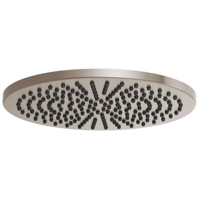 BRIZO Essential Shower 12" Linear Round Single-Function Raincan Shower Head - 2.5 GPM — Brushed Nickel