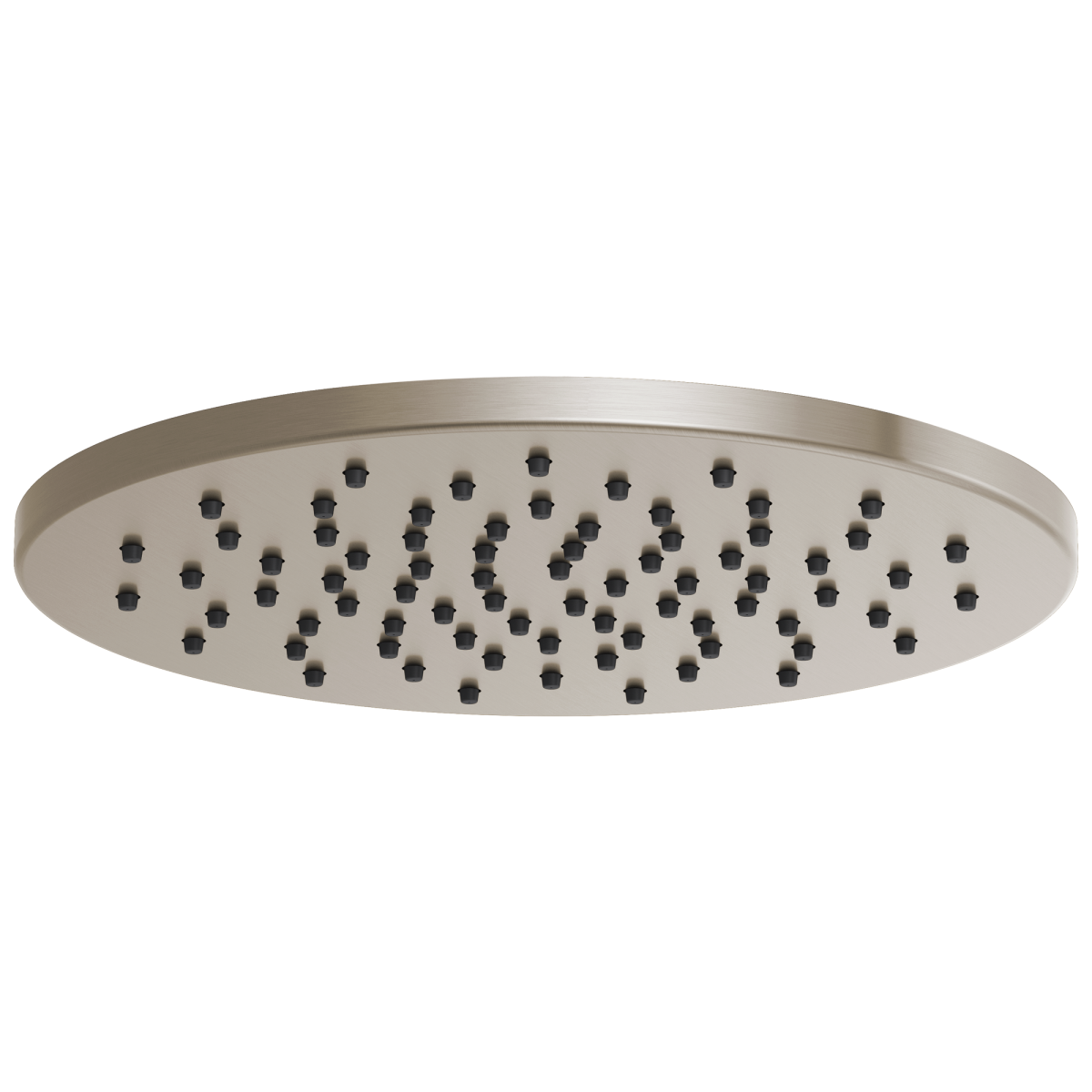 BRIZO Essential Shower 12" Linear Round Single-Function Raincan Shower Head - 1.75 GPM — Brushed Nickel