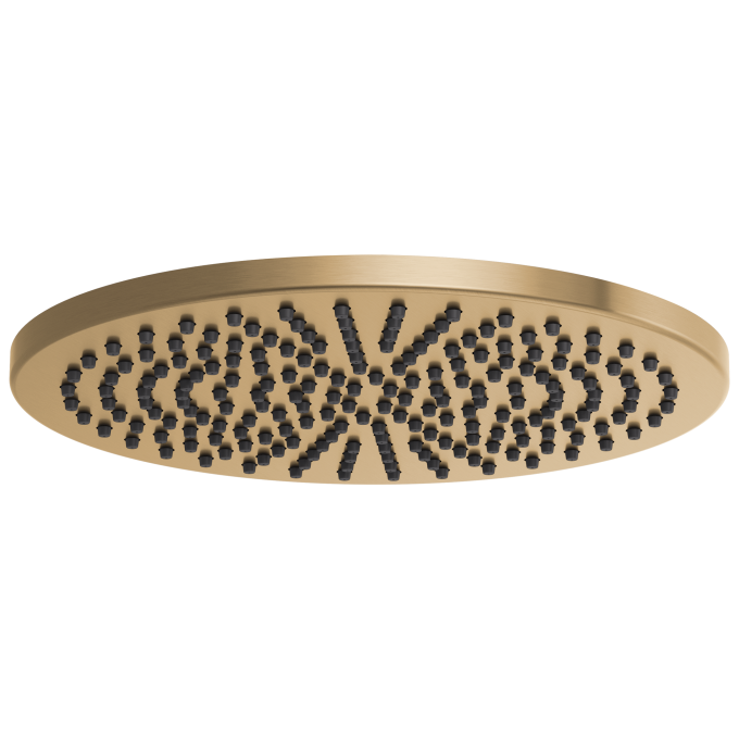 BRIZO Essential Shower 12" Linear Round Single-Function Raincan Shower Head - 2.5 GPM — Luxe Gold