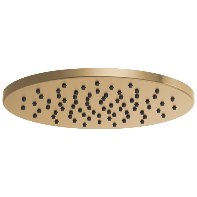 BRIZO Essential Shower 12" Linear Round Single-Function Raincan Shower Head - 1.75 GPM — Luxe Gold
