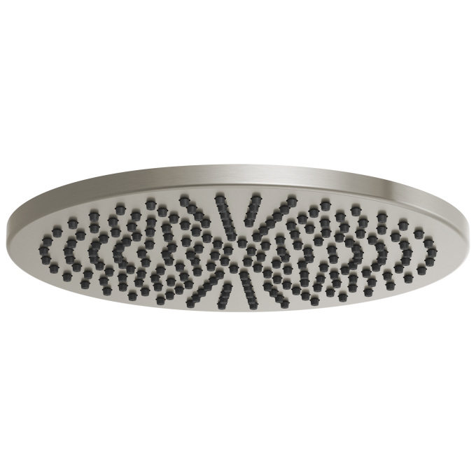 BRIZO Essential Shower 12" Linear Round Single-Function Raincan Shower Head - 2.5 GPM — Luxe Nickel