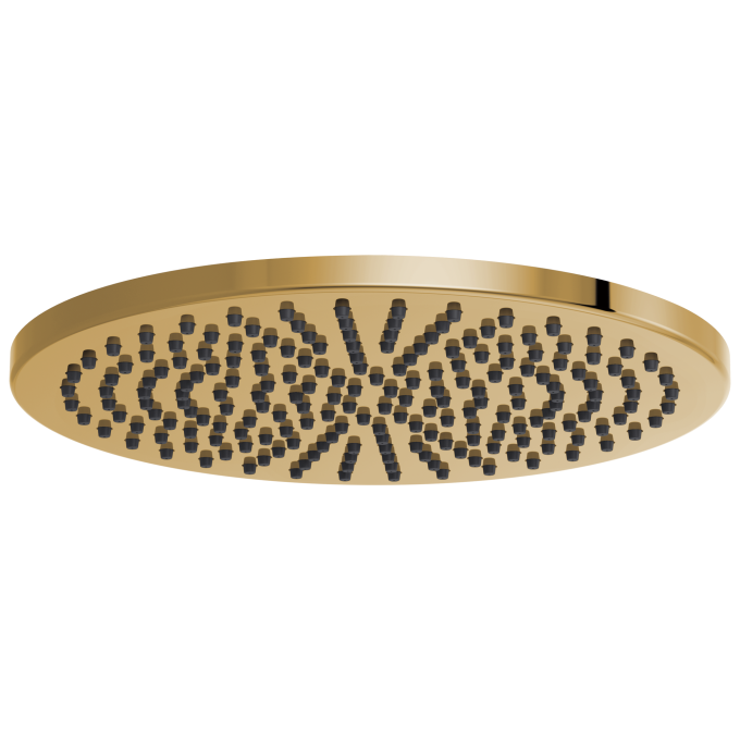 BRIZO Essential Shower 12" Linear Round Single-Function Raincan Shower Head - 2.5 GPM — Polished Gold
