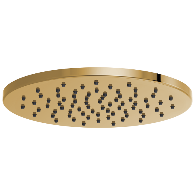 BRIZO Essential Shower 12" Linear Round Single-Function Raincan Shower Head - 1.75 GPM — Polished Gold