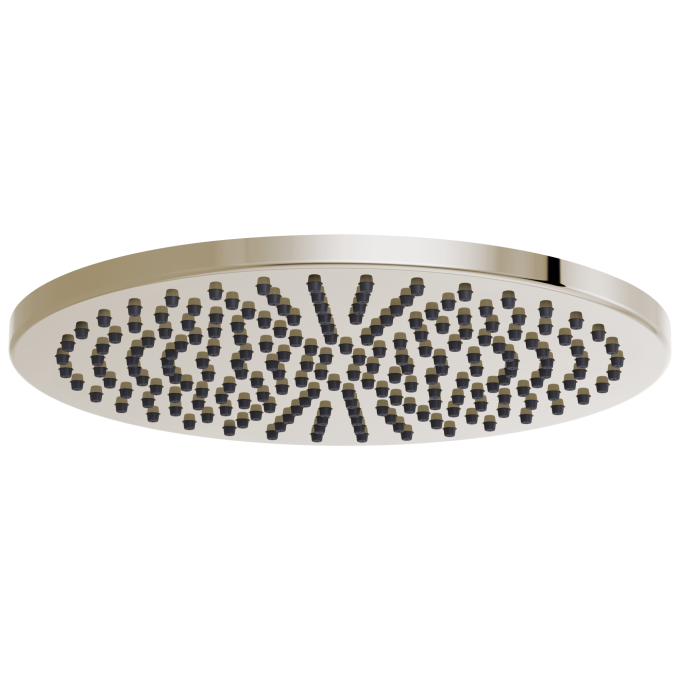 BRIZO Essential Shower 12" Linear Round Single-Function Raincan Shower Head - 2.5 GPM — Polished Nickel