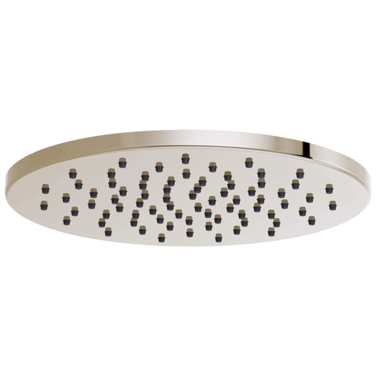 BRIZO Essential Shower 12" Linear Round Single-Function Raincan Shower Head - 1.75 GPM — Polished Nickel