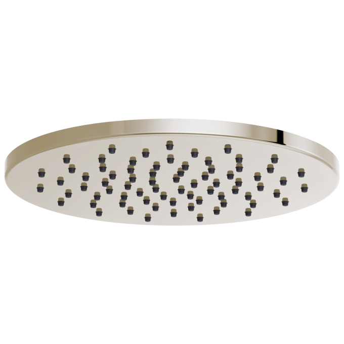 BRIZO Essential Shower 12" Linear Round Single-Function Raincan Shower Head - 1.75 GPM — Polished Nickel