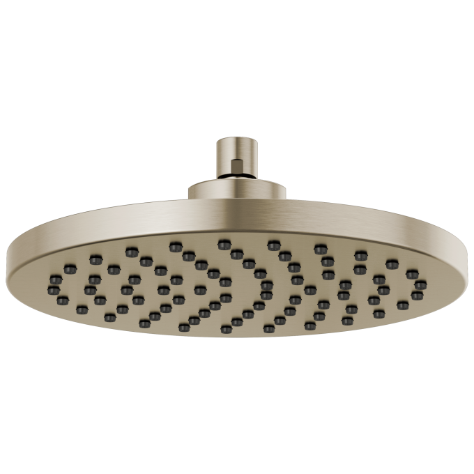 BRIZO Essential Shower 10" Linear Round Single-Function Raincan Shower Head - 1.75 GPM — Brushed Nickel