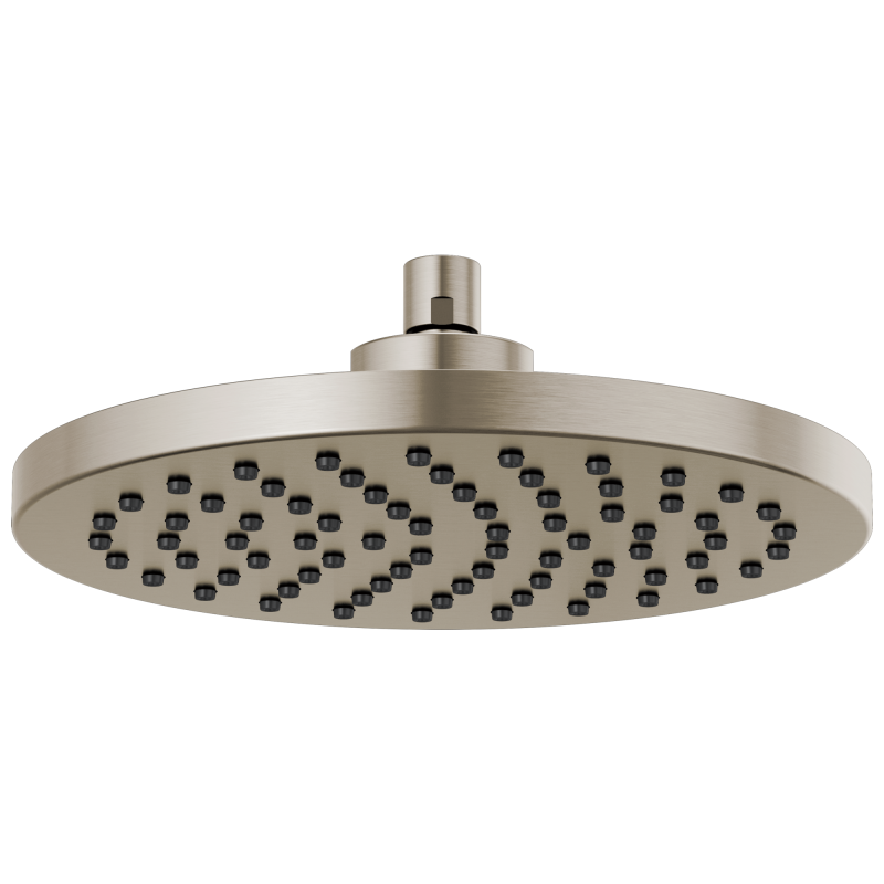 BRIZO Essential Shower 10" Linear Round Single-Function Raincan Shower Head - 2.5 GPM — Luxe Nickel