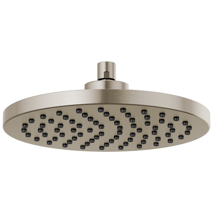 BRIZO Essential Shower 10" Linear Round Single-Function Raincan Shower Head - 2.5 GPM — Luxe Nickel