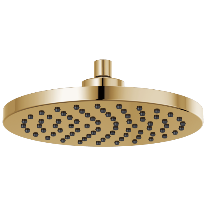 BRIZO Essential Shower 10" Linear Round Single-Function Raincan Shower Head - 2.5 GPM — Polished Gold