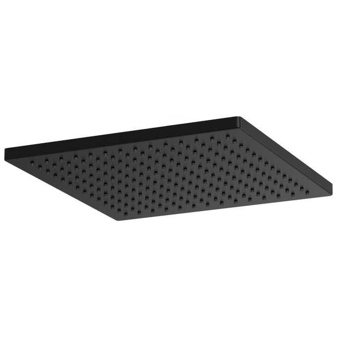 BRIZO Essential Shower 12" Linear Square Single-Function Raincan Shower Head - 2.5 GPM — Matte Black