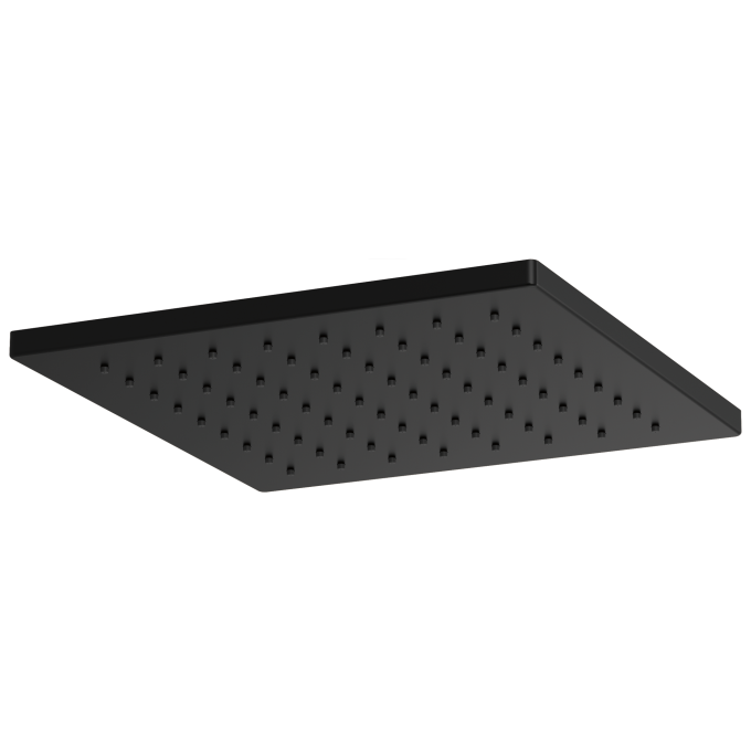 BRIZO Essential Shower 12" Linear Square Single-Function Raincan Shower Head - 1.75 GPM — Matte Black