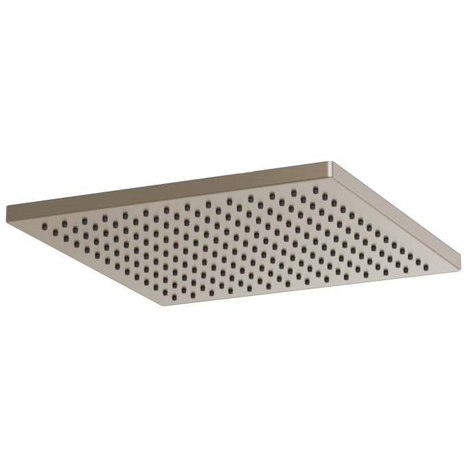 BRIZO Essential Shower 12" Linear Square Single-Function Raincan Shower Head - 2.5 GPM — Brushed Nickel