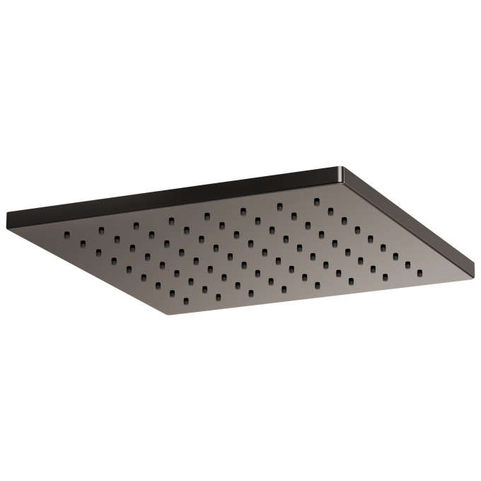 BRIZO Other 12" Linear Square Single-Function Raincan Shower Head - 1.75 GPM — Brilliance Black Onyx