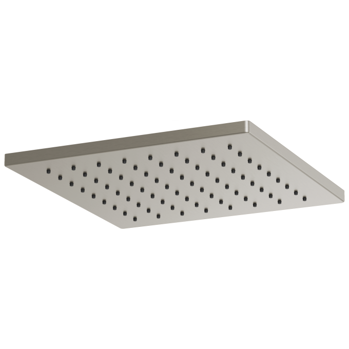BRIZO Essential Shower 12" Linear Square Single-Function Raincan Shower Head - 1.75 GPM — Luxe Nickel
