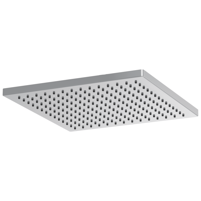 BRIZO Essential Shower 12" Linear Square Single-Function Raincan Shower Head - 2.5 GPM — Chrome