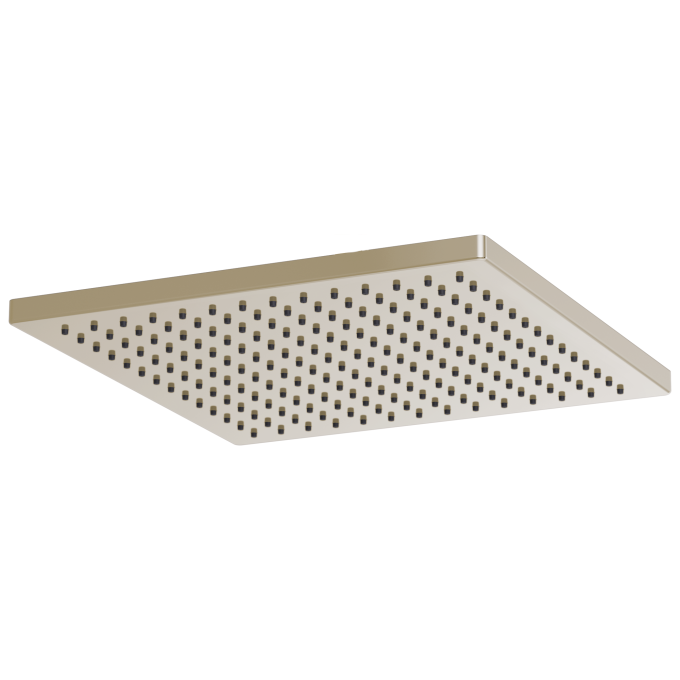 BRIZO Essential Shower 12" Linear Square Single-Function Raincan Shower Head - 2.5 GPM — Polished Nickel