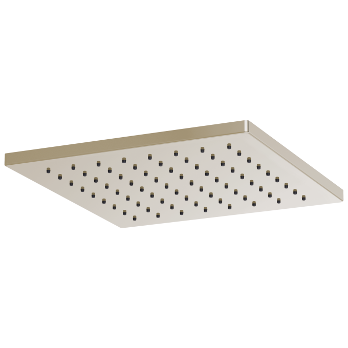 BRIZO Essential Shower 12" Linear Square Single-Function Raincan Shower Head - 1.75 GPM — Polished Nickel