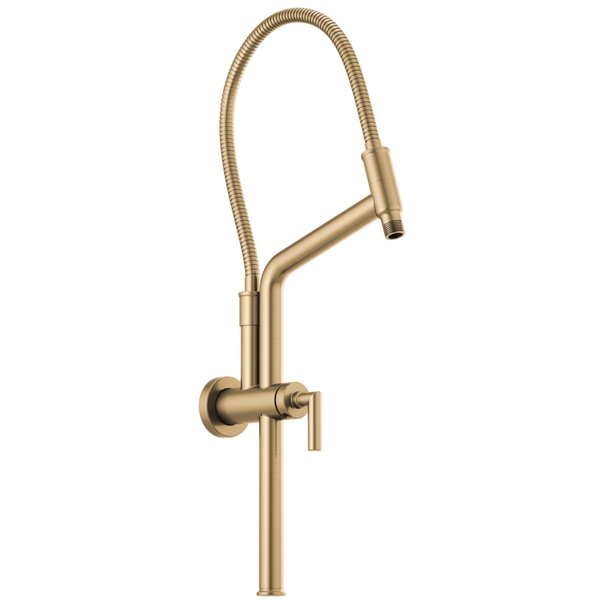 BRIZO Essential Shower 10 7/16" Linear Round Slide Bar Shower Arm And Flange — Luxe Gold