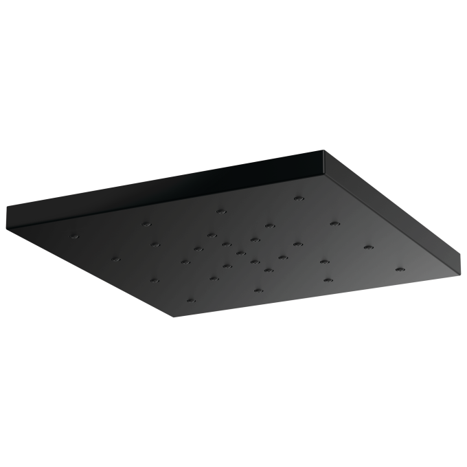 BRIZO Essential Shower 14” Linear Square H2Okinetic Single-Function Raincan Shower Head — Matte Black
