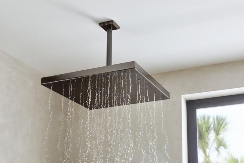 BRIZO Allaria 10" Ceiling Mount Shower Arm And Flange — Brilliance Black Onyx