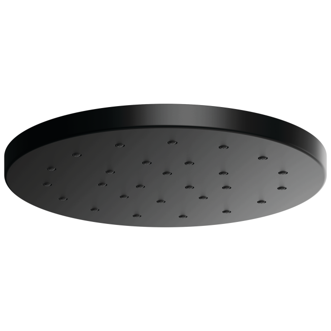 BRIZO Essential Shower 14” Linear Round H2OKINETIC Single-Function Raincan Shower Head — Matte Black