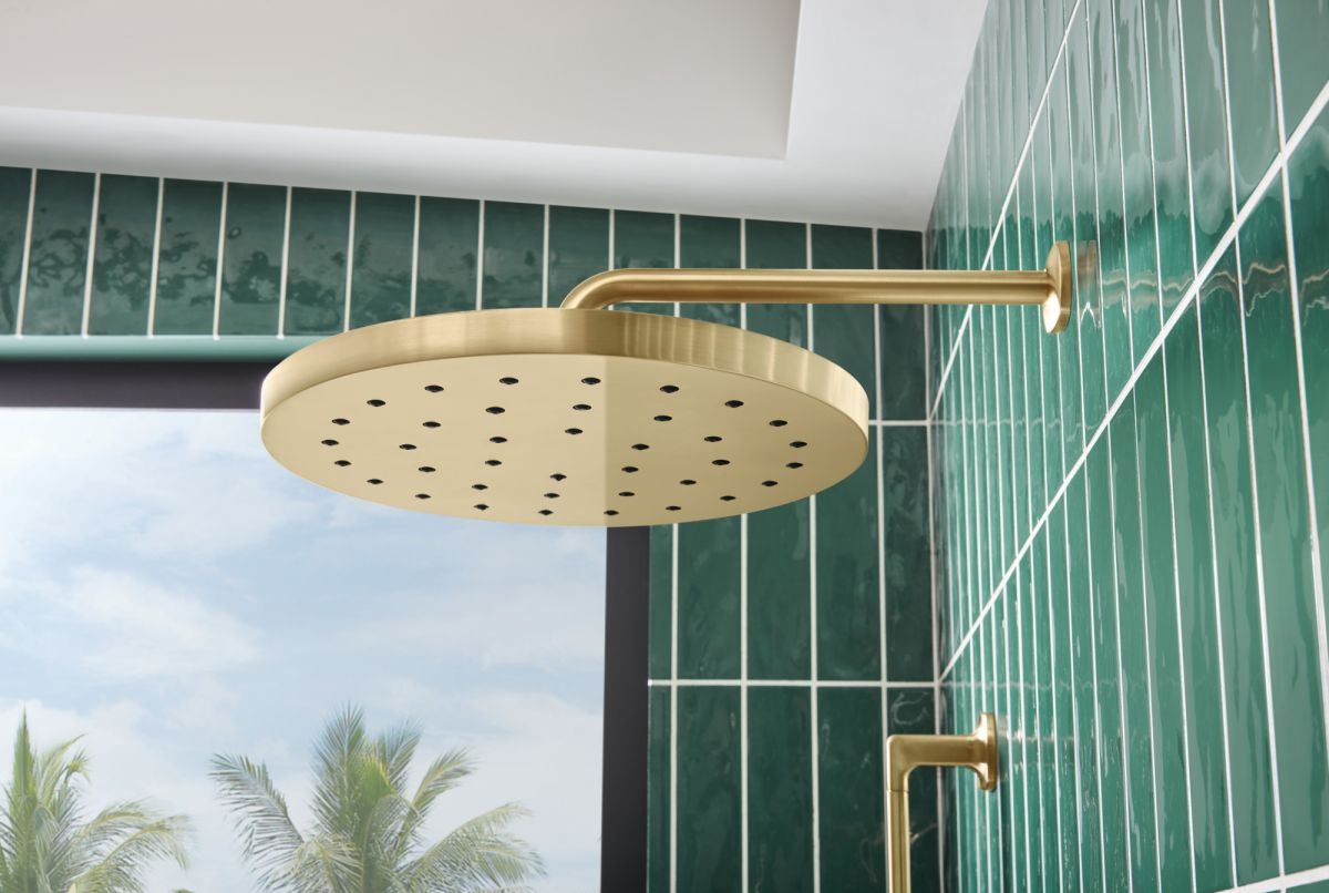 BRIZO Allaria 13" Wall Mount Shower Arm and Flange — Luxe Gold