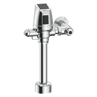 Commercial 81T Electronic Exposed Water Closet Flush Valve with Mechanical Manual Override - Solar Operated — Chrome