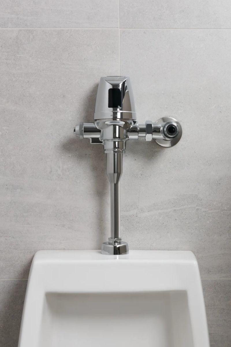 Commercial 81T Electronic Exposed Water Closet Flush Valve with Mechanical Manual Override - Solar Operated — Chrome