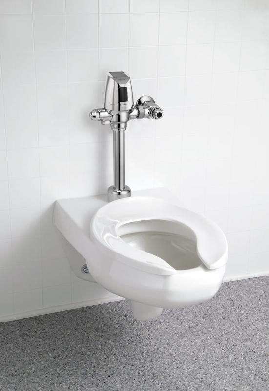Commercial 81T Electronic Exposed Water Closet Flush Valve with Mechanical Manual Override - Solar Operated — Chrome
