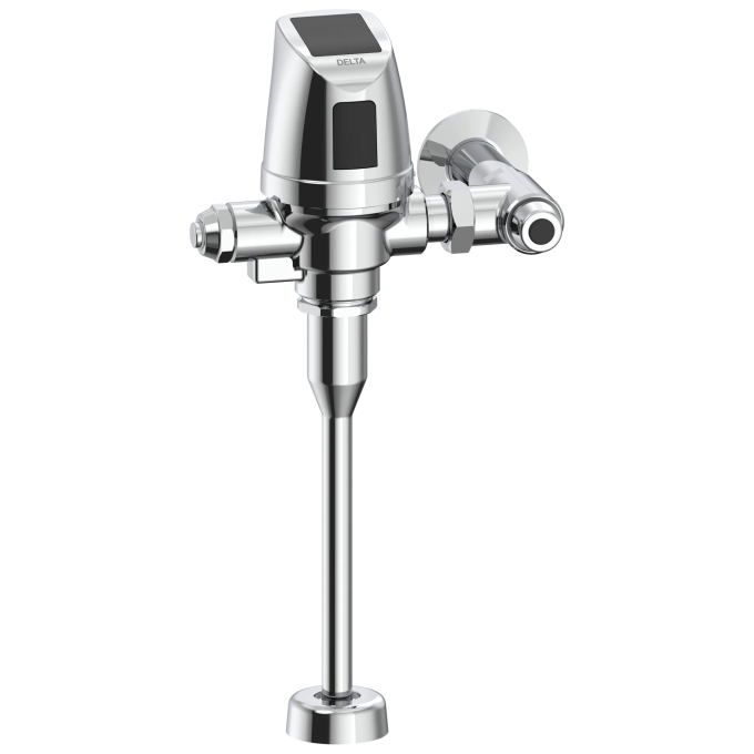 Commercial 81T Electronic Exposed Urinal Flush Valve with Mechanical Manual Override - Solar Operated — Chrome