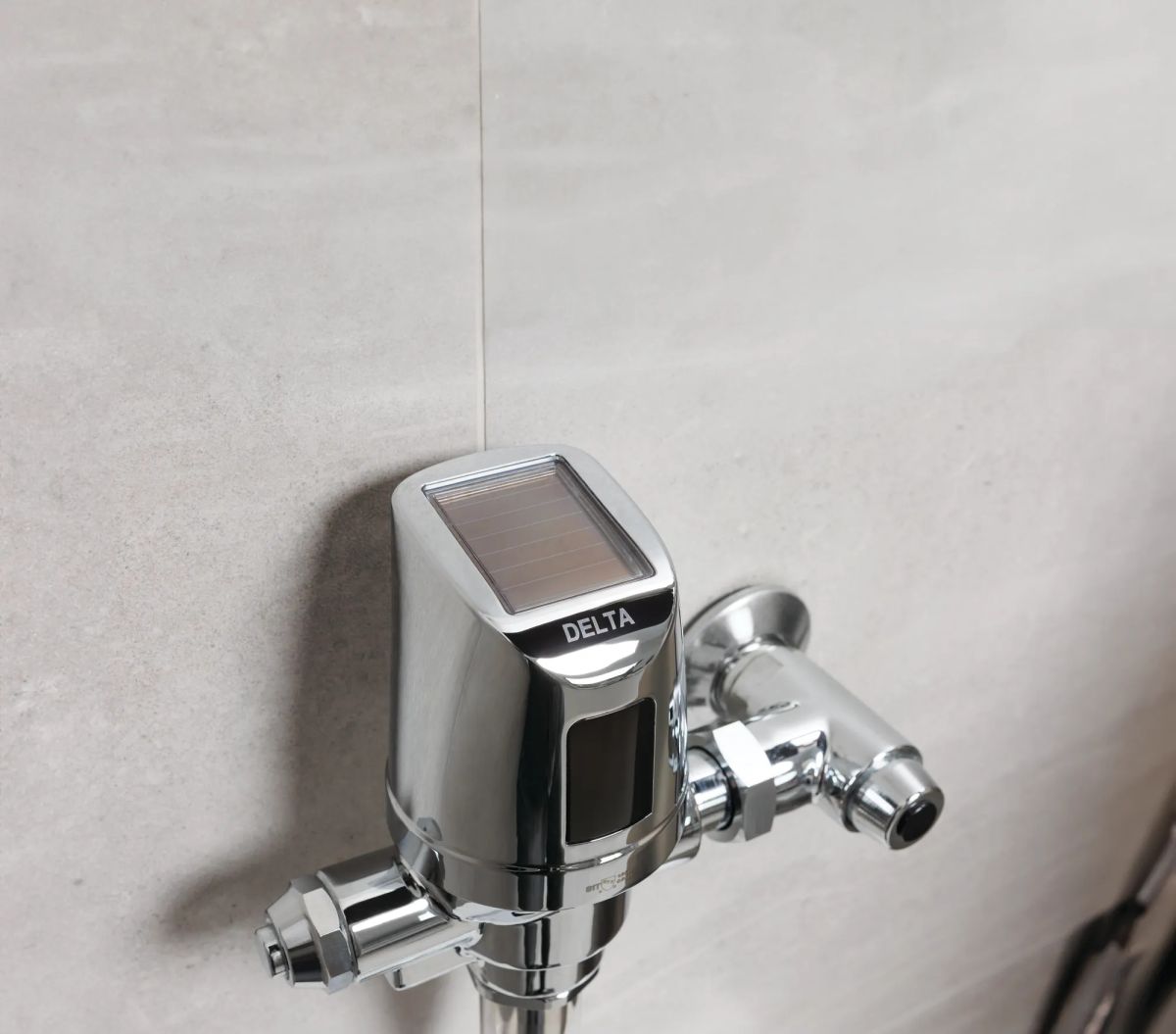 Commercial 81T Electronic Exposed Urinal Flush Valve with Mechanical Manual Override - Solar Operated — Chrome