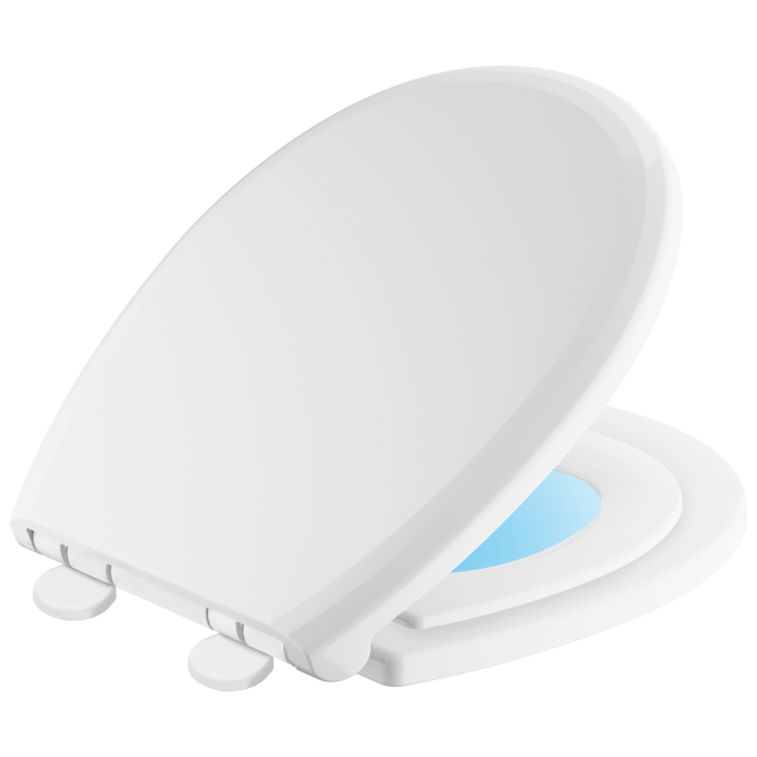 DELTA Sanborne Round Front Slow-Close / Quick-Release Nightlight Family Seat — White