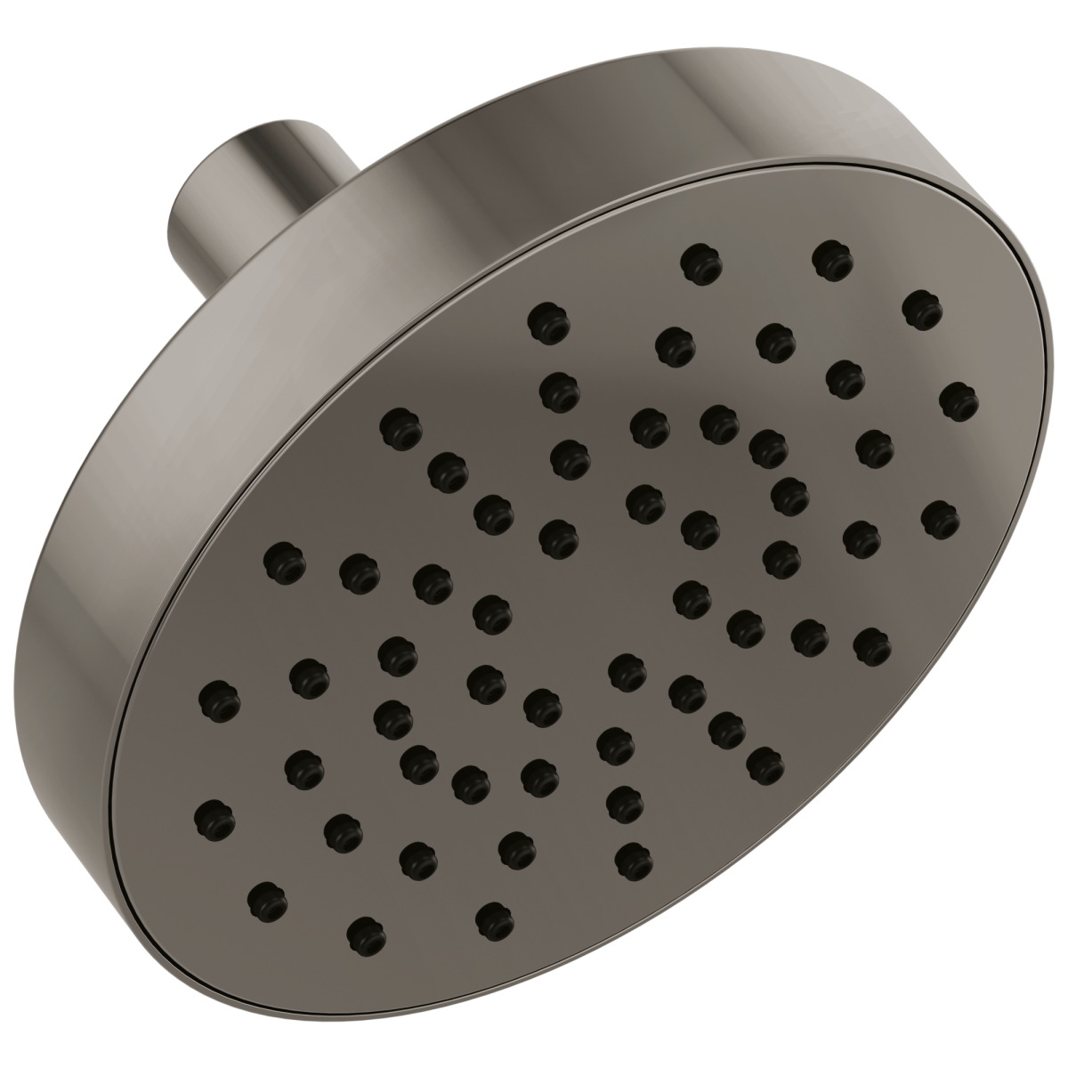 BRIZO Essential Shower 5" Linear Round Single-Function Wall Mount Showerhead — Brilliance Black Onyx