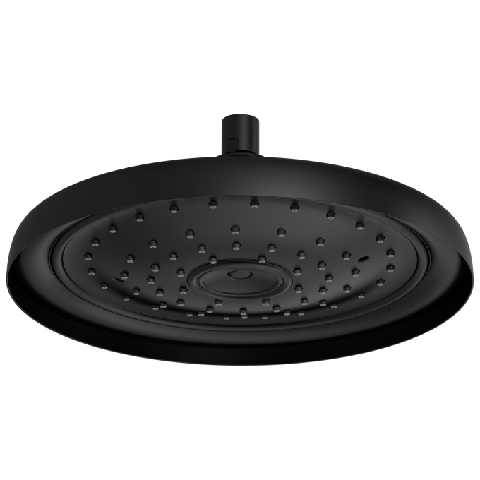 BRIZO Essential Shower 11" Classic Round Single-Function Raincan Shower Head - 1.75 GPM — Matte Black