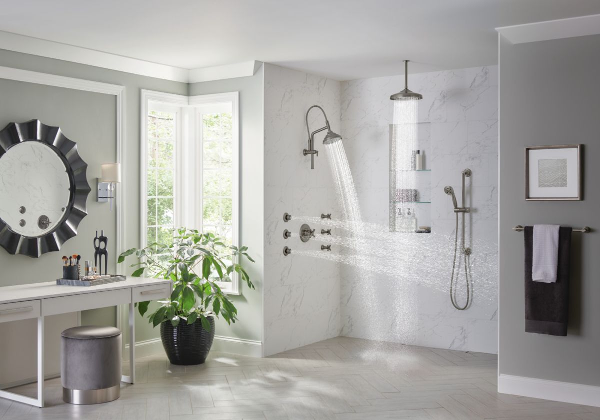 BRIZO Invari Sensori Volume Control Trim With Cross Handle — Luxe Steel
