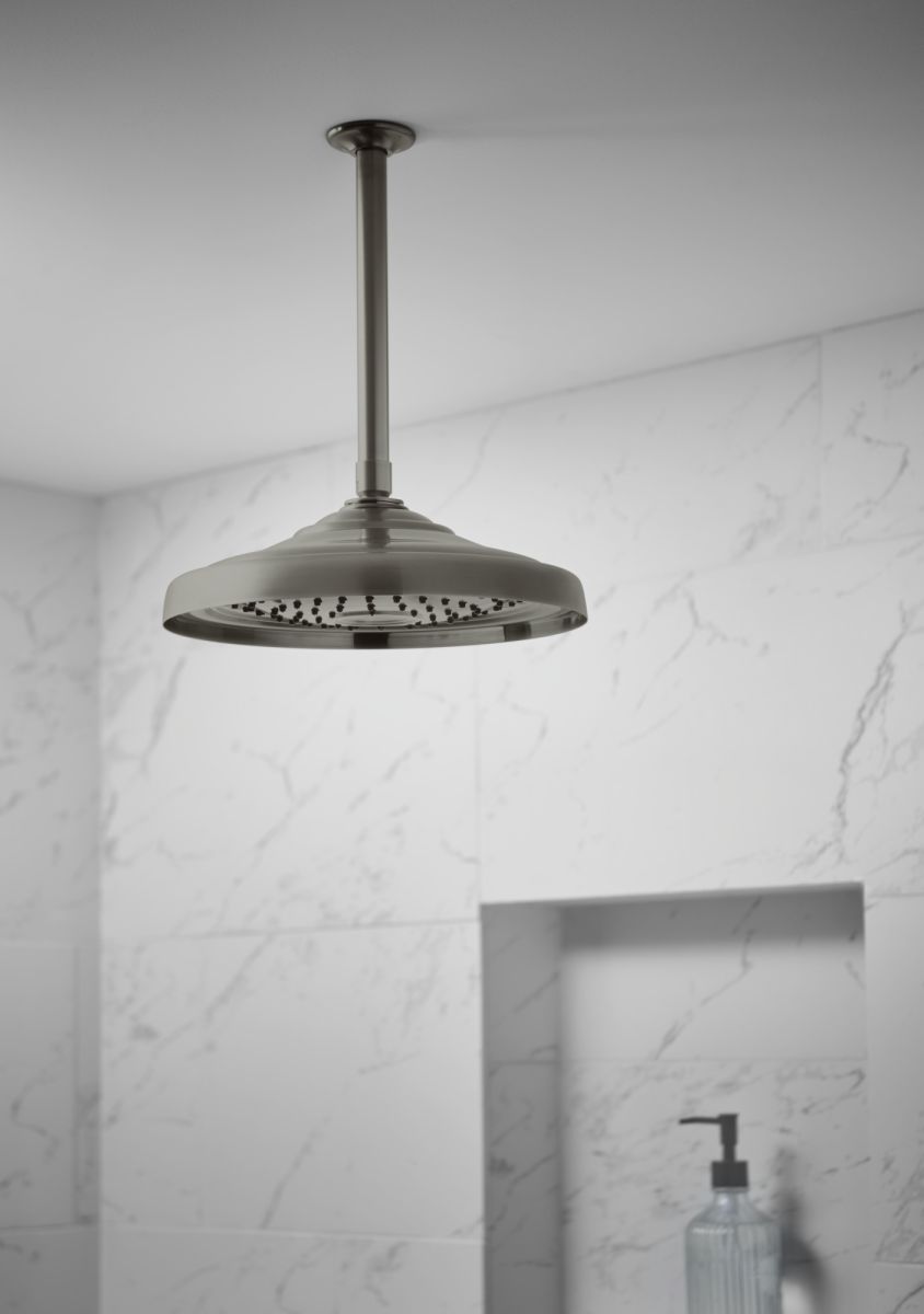 BRIZO Essential Shower 11" Classic Round Single-Function Raincan Shower Head - 2.5 GPM — Luxe Steel