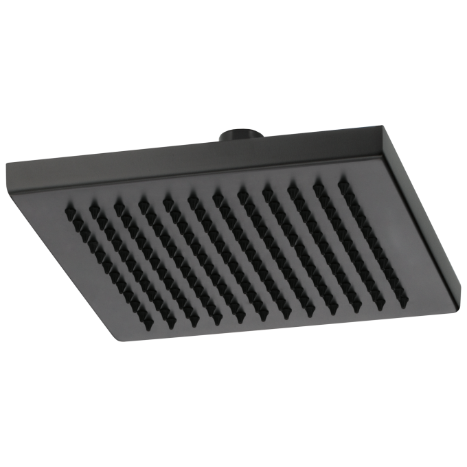 BRIZO Essential Shower 8" Linear Square Single-Function Raincan Shower Head - 2.5 GPM — Matte Black