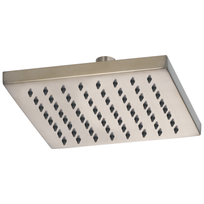 BRIZO Essential Shower 8" Linear Square Single-Function Raincan Shower Head - 1.75 GPM — Brushed Nickel