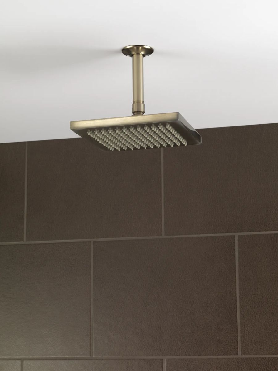 BRIZO Essential Shower 6" Ceiling Mount Shower Arm And Round Flange — Brushed Nickel