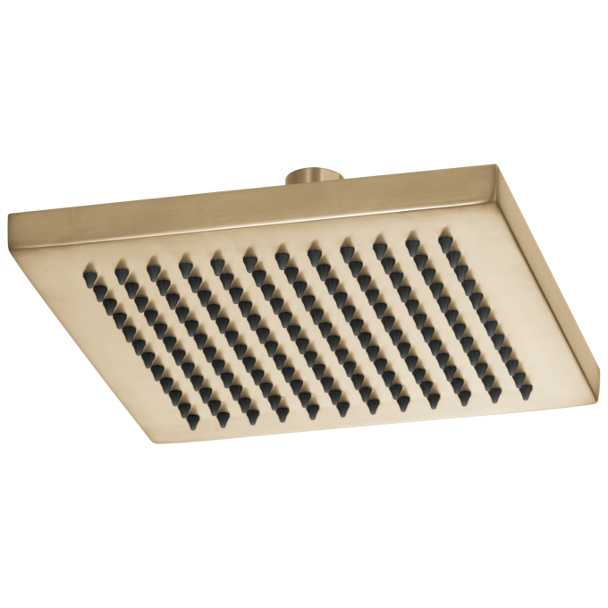 BRIZO Essential Shower 8" Linear Square Single-Function Raincan Shower Head - 2.5 GPM — Luxe Gold
