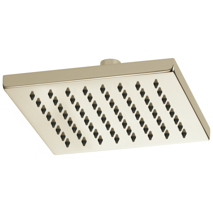 BRIZO Essential Shower 8" Linear Square Single-Function Raincan Shower Head - 1.75 GPM — Polished Nickel