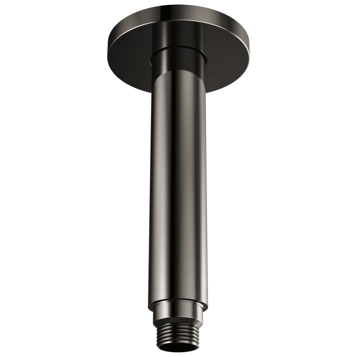 BRIZO Kintsu 6" Dual Waterway Ceiling Mount Shower Arm and Flange — Brilliance Black Onyx