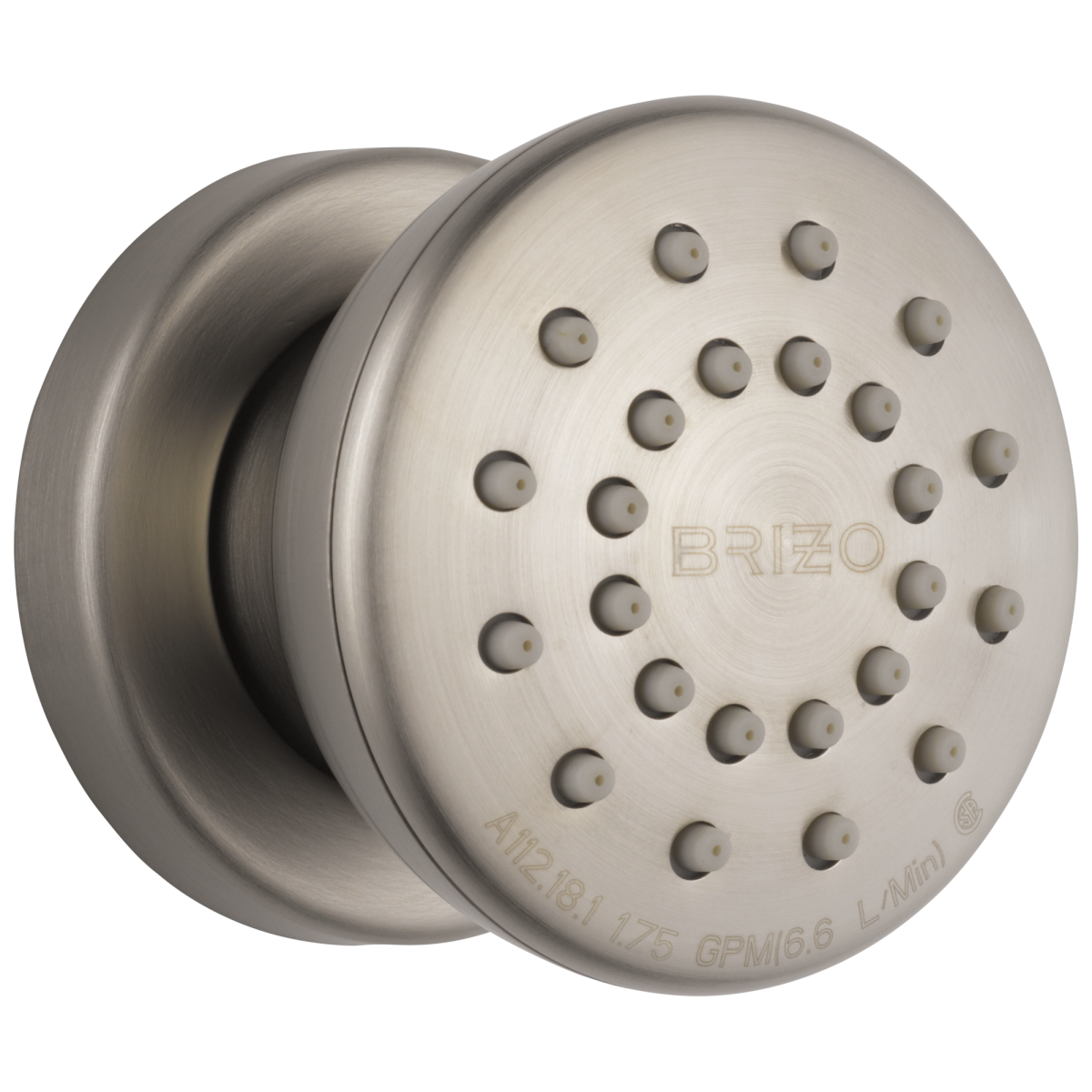 BRIZO Essential Shower Touch-Clean Round Body Spray — Luxe Nickel