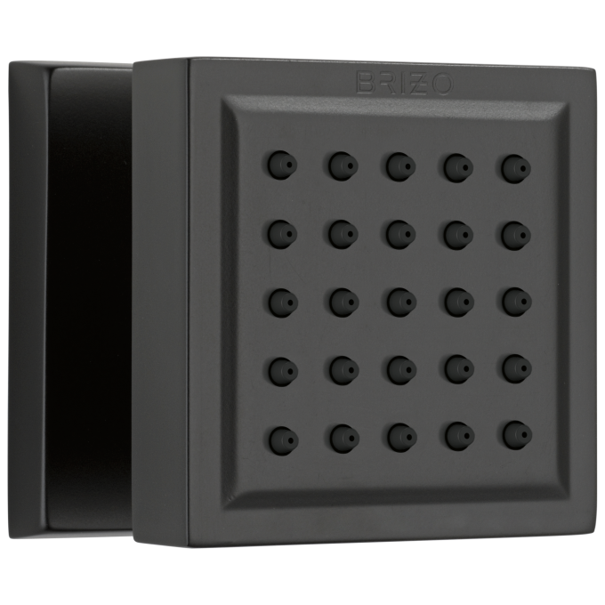 BRIZO Essential Shower Touch-Clean Square Body Spray — Matte Black