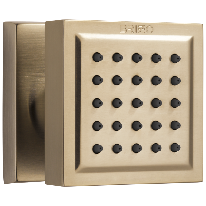 BRIZO Essential Shower Touch-Clean Square Body Spray — Luxe Gold
