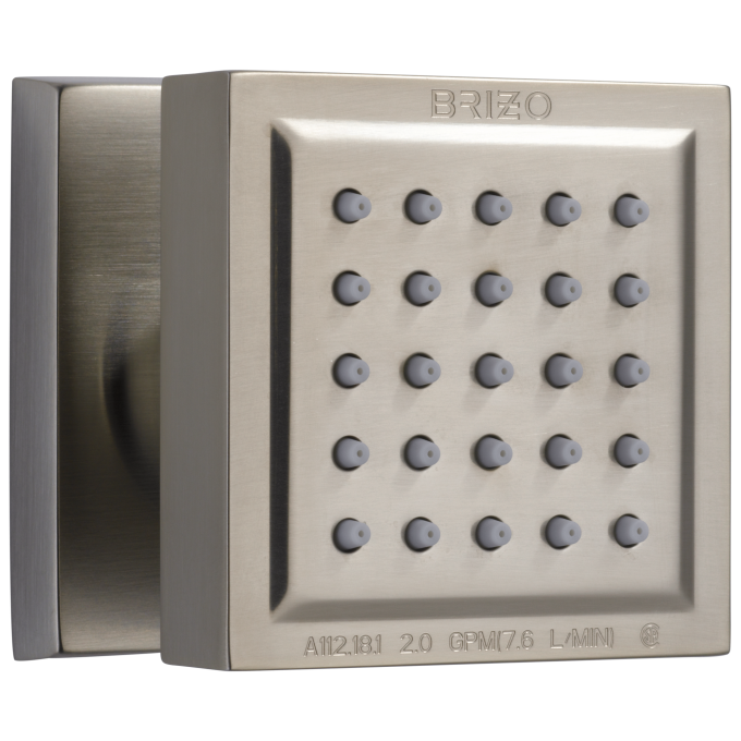 BRIZO Essential Shower Touch-Clean Square Body Spray — Luxe Nickel
